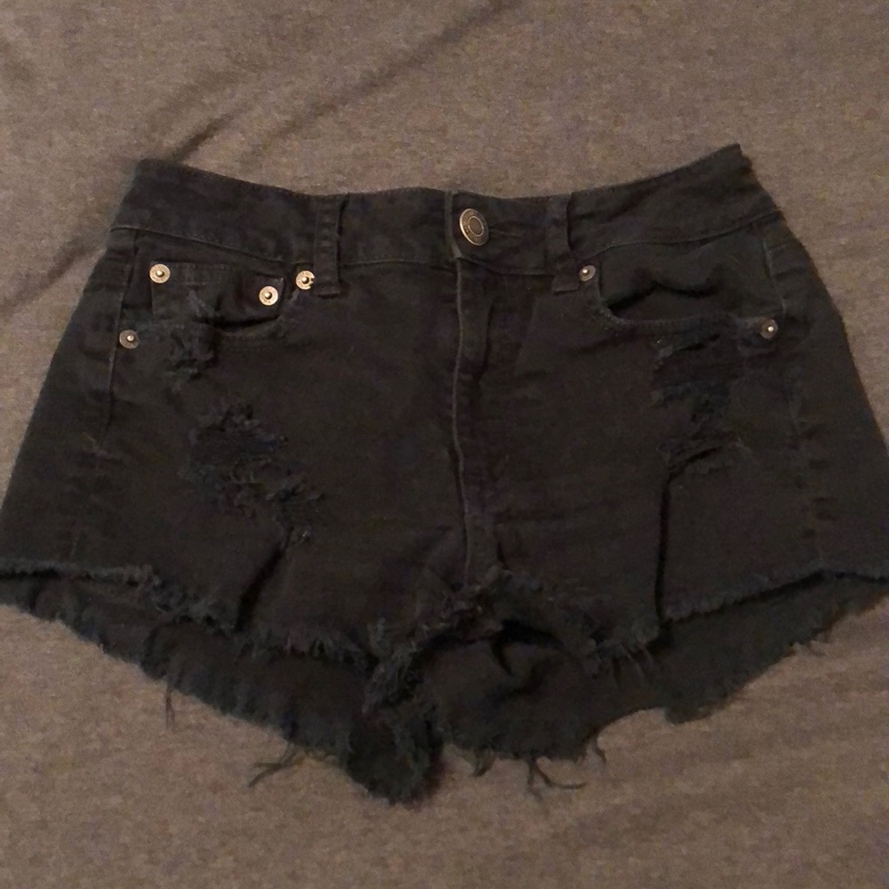 High waisted black shorts